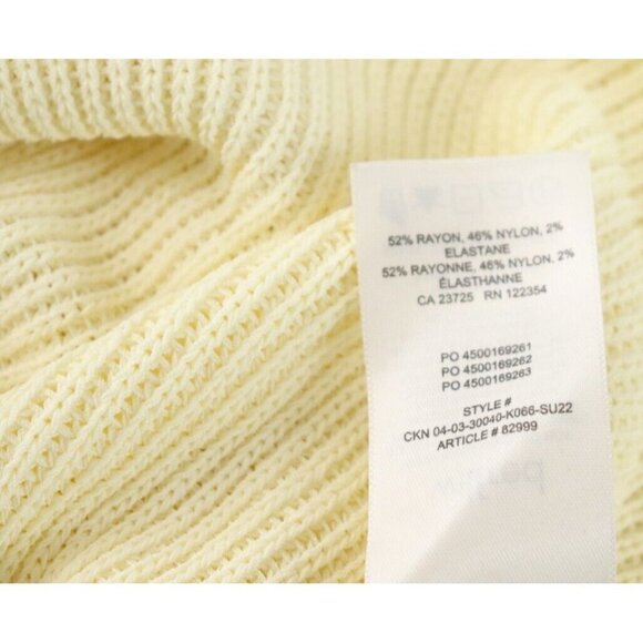 Aritzia Wilfred Women's Medium Butter Yellow Crevier Tank Top Crochet Knit Shirt - Picture 5 of 7